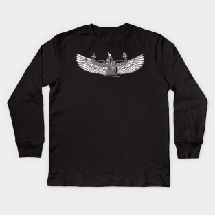 Winged Isis Ancient Egyptian Goddess Figure Kids Long Sleeve T-Shirt